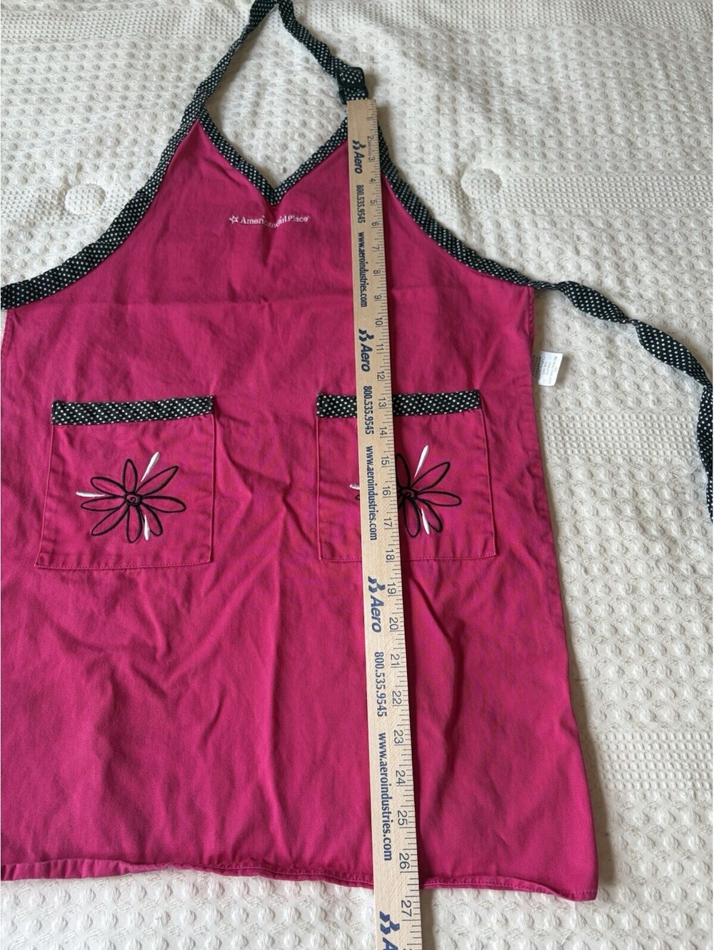 Authentic American Girl Place Child Size Apron Pink Black Y2K Baking - Picture 6 of 6